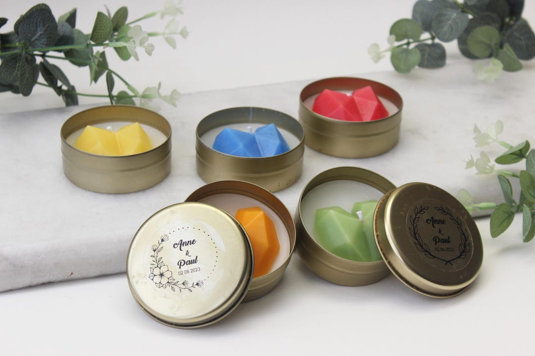 Bulk Wedding Favors for Guests, Personalized Mini Candles, Candle Party ...
