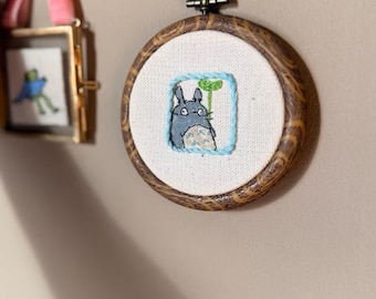 Totoro Mini Embroidery Wall Art | My Neighbour Totoro Studio Ghibli