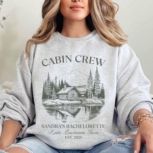 Vintage Custom Camp Bachelorette Party Sweatshirt, Mountain Bride Camp, Hiking Bridal Party Gifts, Lake Themed Bach Party Crewneck