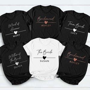 Bachelorette Party Shirts, Bride Gift Team Bride Shirt, Hen Party Wedding Party Tshirt, Bridal Party Shirts, Personalized Hen Party T Shirts