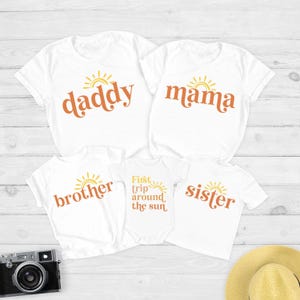 First Trip Around The Sun Birthday Shirt, Sun Matching Family Shirts, First Trip Birthday Outfit, Boho Sunshine Birthday, Mommy and Me Shirt
