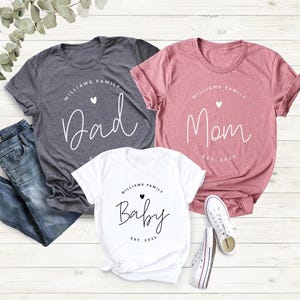 Family Last Name & EST. Year Personalized, Family Anniversary Shirt, Daddy, Mom, Grandma, Grandpa, Baby, Son, Family Shirts, Daughter