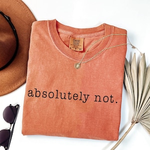 Comfort Colors® Absolutely Not Shirt, Sarcastic Tshirt, Statement Tee, Retro Comfort T-Shirt, Absolutely Not Shirt, Christmas Gift for Women