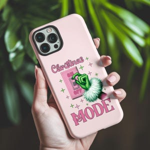 Cute Grinch Christmas MagSafe Phone Case, Fun Phone Cover, Grinchy Xmas Gifts, iPhone 16 Pro 15 14 13 12, Samsung S24 S23