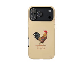 Vintage Rooster Phone Case, Funny Chicken Illustration, Retro Farmhouse Cover