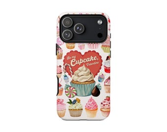 Coquette Cupcake Phone Case, Pastel Bakery iPhone Samsung Cover