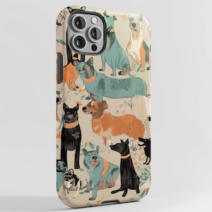 Adorable Dog Phone Case for iPhone 16 15 14 13 12 11 Pro Max Plus X, Cute Phone Cover for Pet Lover, Samsung Galaxy S24 S23 Ultra