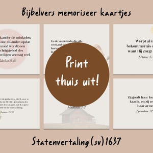 Tarjetas de memoria con 40 versículos bíblicos en holandés |  Mapas de conversión estatal para uso diario | Regalo perfecto para los creyentes de la Biblia