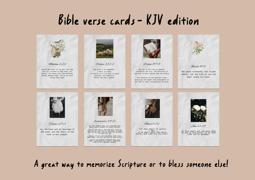 27 King James Bible Memorization Cards | Printable Scripture Flashcards ...