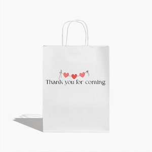 Sacchetto regalo "Grazie per essere venuto" - Sacchetto regalo in carta kraft bianca per bomboniere - Sacchetto regalo per matrimoni, baby shower, compleanni ed eventi