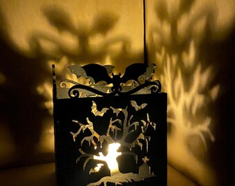Linterna espeluznante de Halloween - Árbol espeluznante
