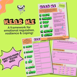 DBT Teen Mental Health Printable Toolkit Therapy Worksheets and Coping Skills for Teens & Young Adults CBT, Psychoeducation, Health Poster