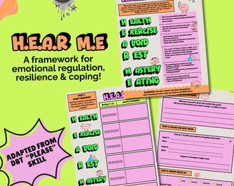 DBT Teen Mental Health Printable Toolkit Therapy Worksheets and Coping Skills for Teens & Young Adults CBT, Psychoeducation, Health Poster