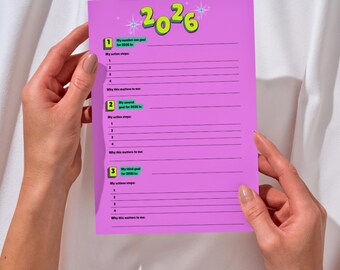 2026 Goal Setting Worksheet + Motivational Poster (Digital Download) One Page Goal Tracker, Printable Yearly Planner PDF, Instant Download