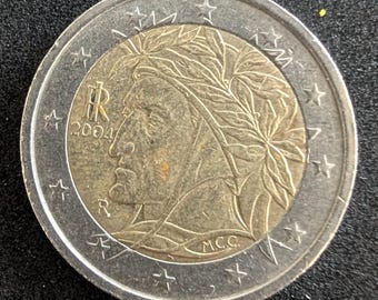 2004 イタリアの 2 ユーロ硬貨 - ダンテ アリギエーリを記念