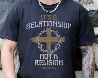 Men's Christian Comfort Colors T-Shirt, Religious Faith Apparel, Trendy Jesus Church Clothing, Easter Shirt,  Cross Bible Verse Tee for Men