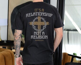 Men's Religious Christian Comfort Colors T-Shirt, Faith Apparel, Trendy Jesus Church Clothing, Easter Shirt, Grunge Bible Verse Tee for Men