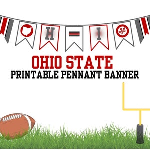 Printable Digital Ohio State Football OSU Pennant Party Banner