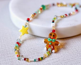 Handgemachte Lebkuchen Mann Halskette, Weihnachten Urlaub Schmuck