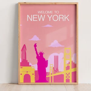 Welcome to New York Print, Girly Wall Art, Dorm Room Decor, Swiftie Gift