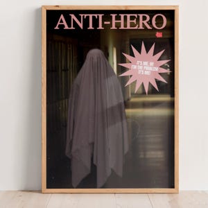 ANTIHERO Print, Girly Wall Art, Dorm Room Decor, Swiftie Gift