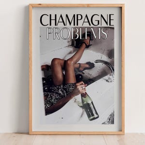 Champagne Problems Print, Girly Wall Art, Dorm Room Decor, Swiftie Gift