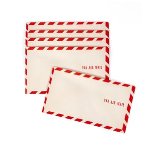 Enveloppes US Post Air Mail vintage des années 1950 avec bordure à rayures rouges - Neuf vieux stock vierges et inutilisés - Sosland Envelope Co.