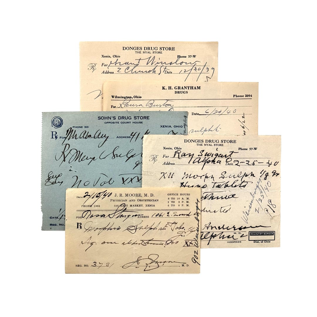 Vintage 1930s Morphine / Codeine Druggist Pharmacy RX Narcotic ...