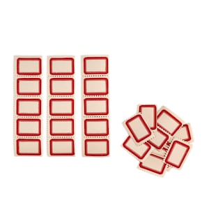 Vintage 1950s Tiny Red Frame Gummed Labels  - Pick Your Quantity