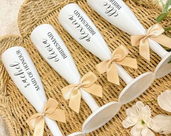 White Personalised Prosecco Flutes