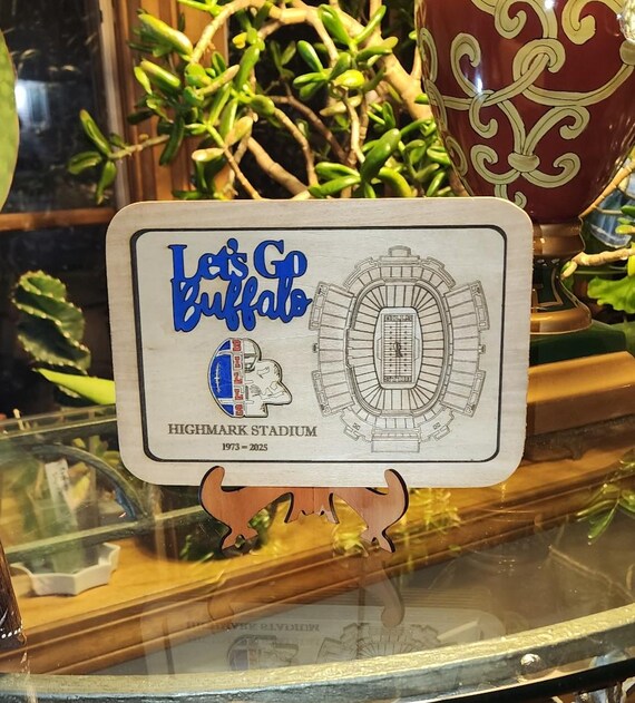 Buffalo Football Stadium Catchall Tray & Wall Art - Highmark Stadium New York Bills Sports Fan Decor Gift