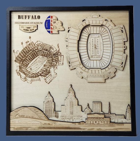 Buffalo Football Stadium Wall Art, Highmark Stadium New York Home of the Bills - Sports Fan Decor Gift