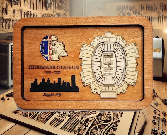 Highmark Stadium Catchall Tray & Wall Art: Buffalo Bills Sports Decor