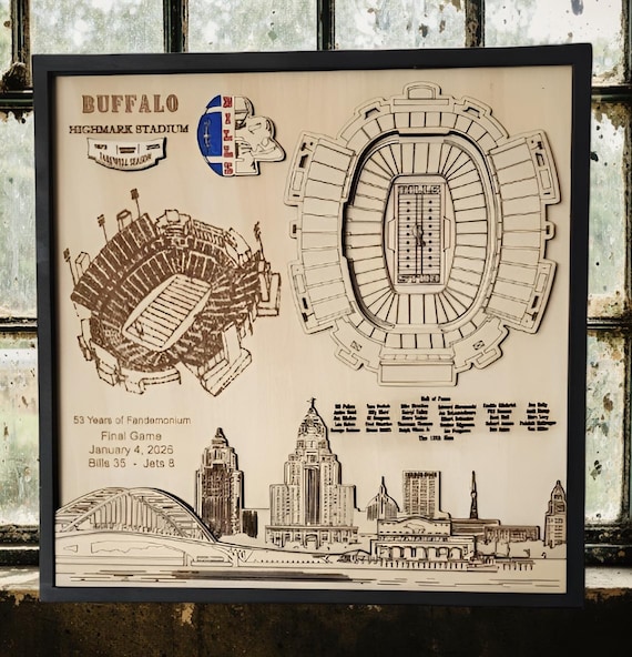 Highmark Stadium Wood Art - Farewell Season: Buffalo Bills Home, Sports Fan Gift
