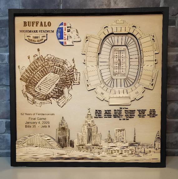 Highmark Stadium Wood Art - Farewell Season: Buffalo Bills Home, Sports Fan Gift