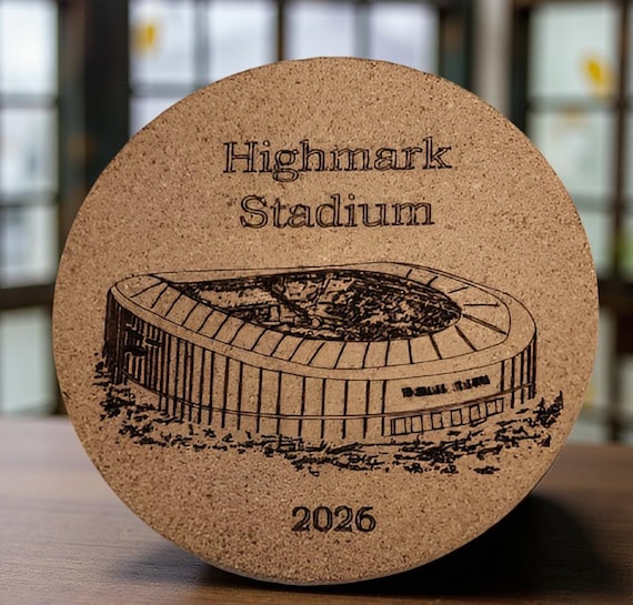 New Highmark Stadium Cork Coaster Set Laser Engraved