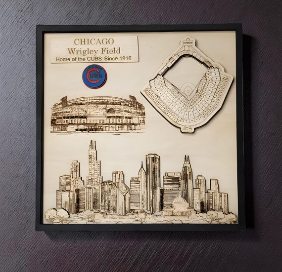 Wrigley Field Stadium Wood Art: Chicago CUBS Home, Sports Fan Gift