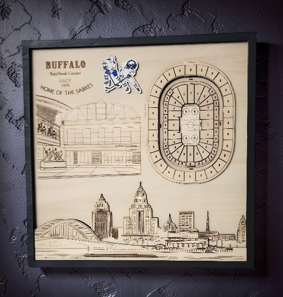 Key Bank Center Wood Art - Buffalo Sabres Home, Sports Fan Gift