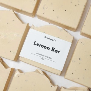 Lemon Bar Handmade Soap bar - Handmade Soap - Natural Soap - Gifts for Her, Bridal Shower - Holiday Gifts - QuaySoapCo
