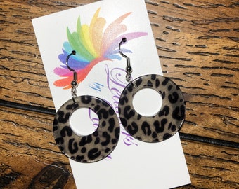 Leopard Print Acrylic Earrings