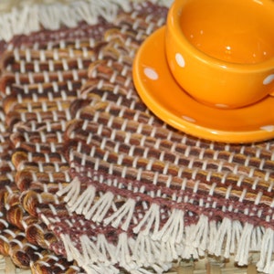 Eco Friendly Hand Woven Coasters Choose Your Own Colors, Set of 4 image 9