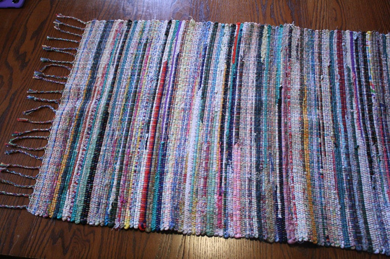 Old Fashioned Multi Color Hit and Miss Rag Rug Etsy