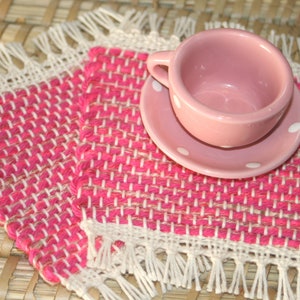 Choose Your Color Handwoven Coaster Set, Set of 4 image 3