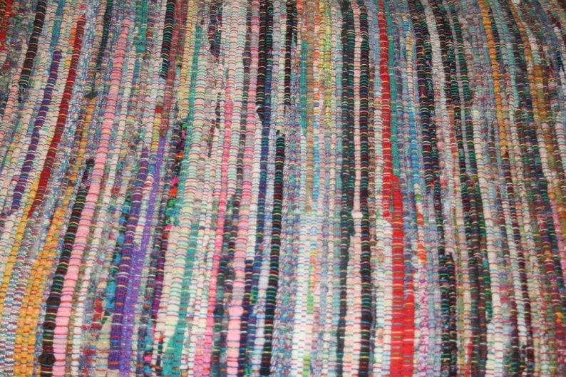 Old Fashioned Multi Color Hit and Miss Rag Rug Etsy