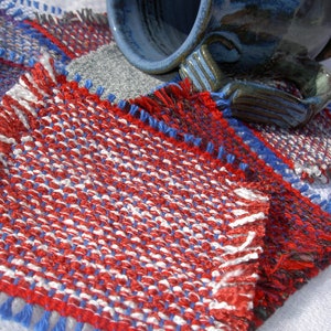 Eco Friendly Hand Woven Coasters Choose Your Own Colors, Set of 4 image 3