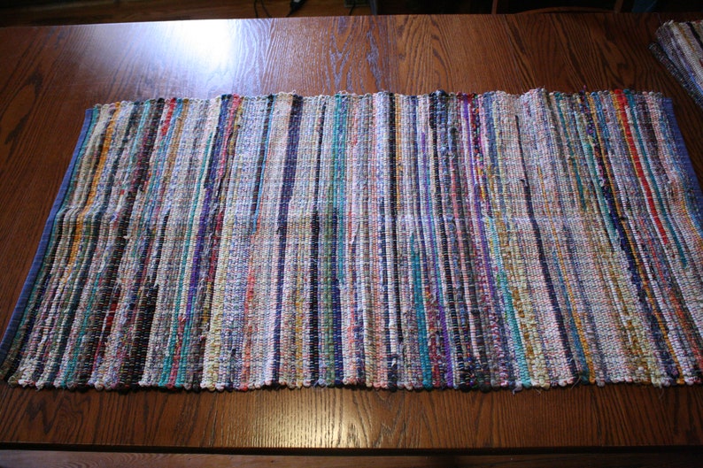 Old Fashioned Multi Color Hit and Miss Rag Rug Etsy