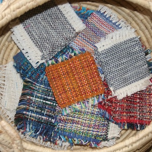 Choose Your Color Handwoven Coaster Set, Set of 4 image 6