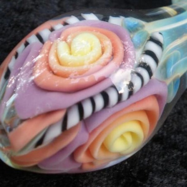 SuPerSALE 4FLO Dr SUeSS new borosilicate color change glass pipes glass spoon pyrex fun 420 glass art