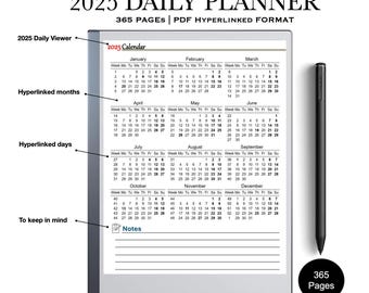 2025 Hyperlinked Digital Daily Calendar & Planner