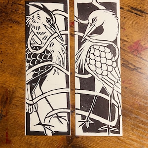 String of Fate— Matching Bookmark Set (Great Blue Heron + Great Egret)